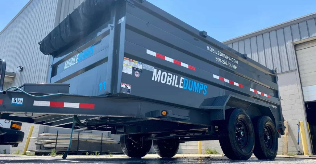 One Mobile Dumpster Trailer, Sized for Any Driveway